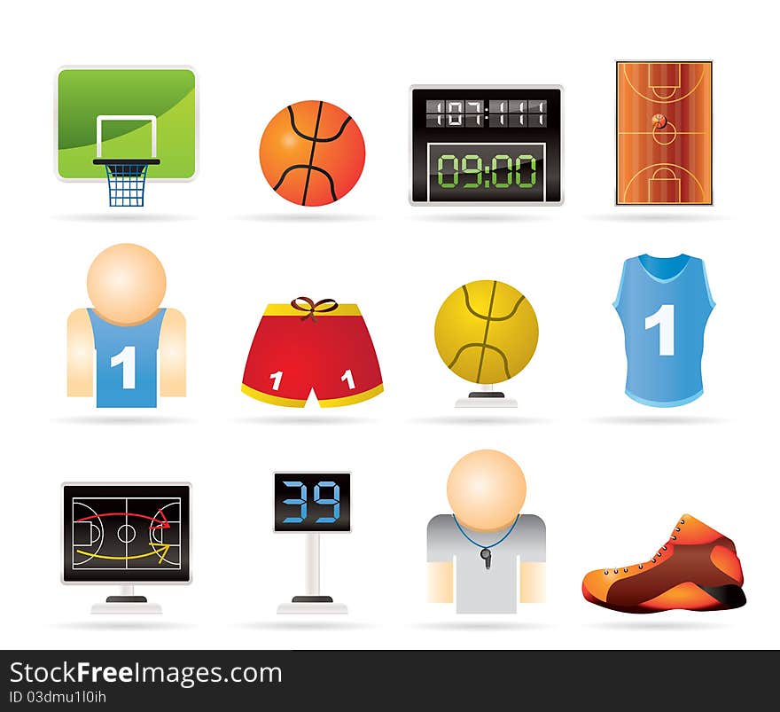 Basketball and sport icons - Icon Set