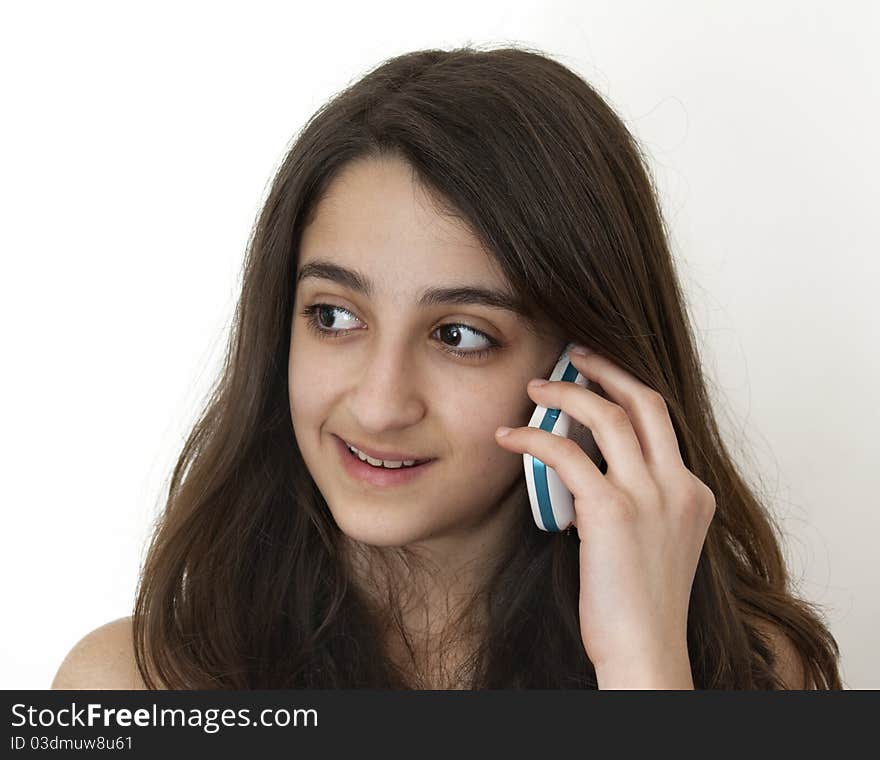 Teenager girl with a mobile phone. Teenager girl with a mobile phone