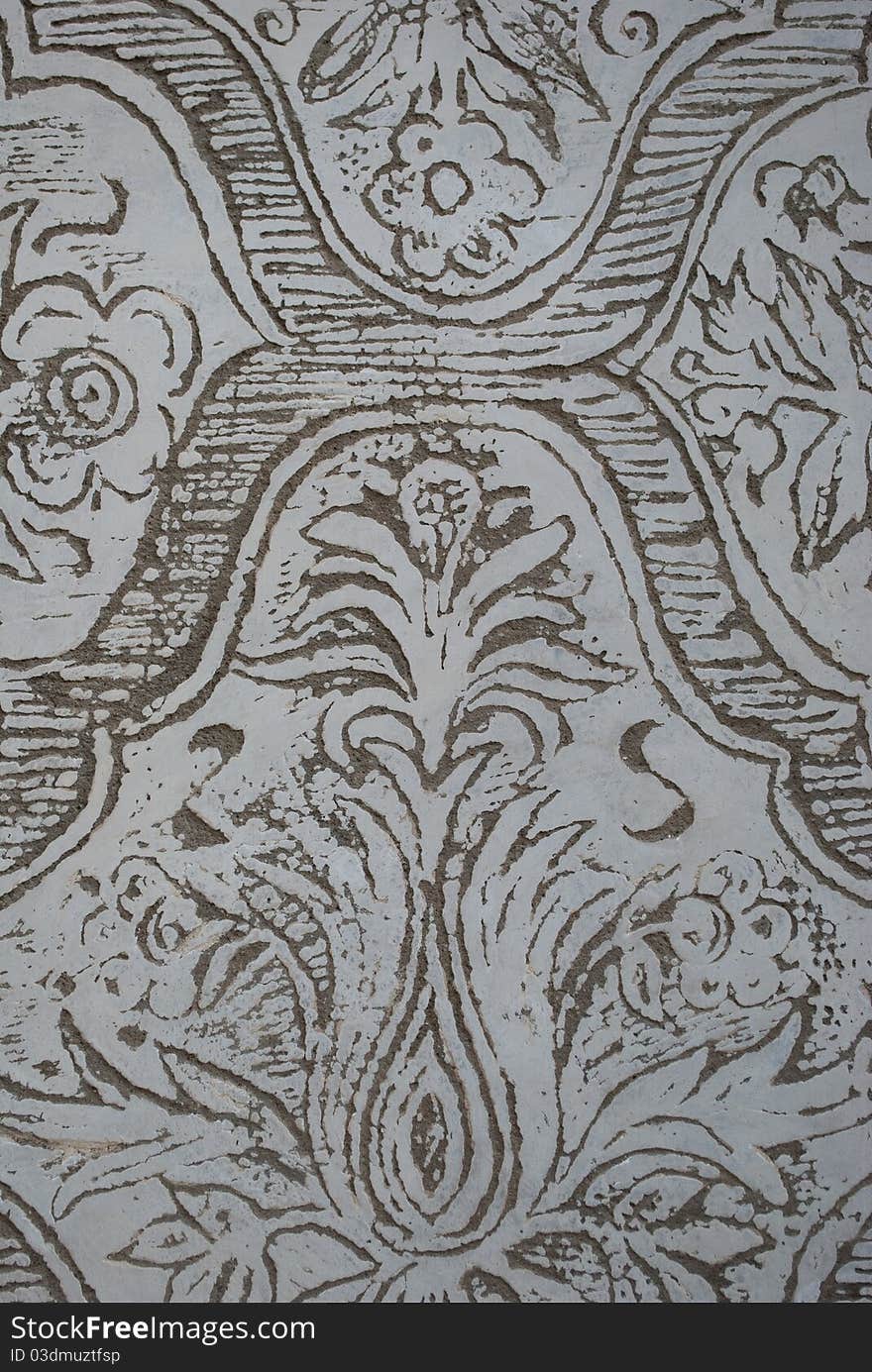 Sgraffito wall on the Prague house.