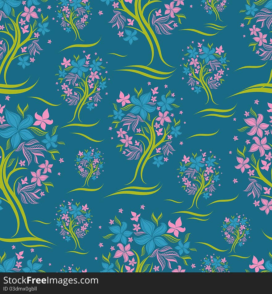 Vector seamless pattern from trees