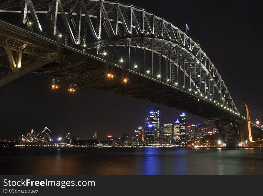 Sydney Harbour Bridge & Opera House at Night