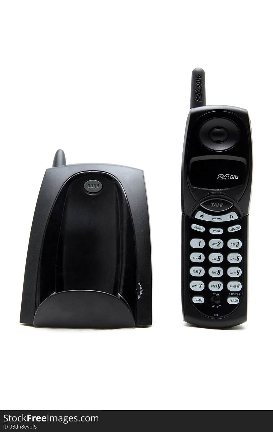 Black cordless telephone