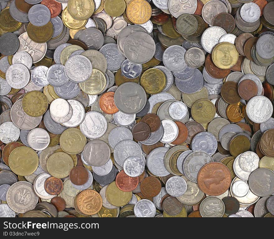 World coins texture for use as a background