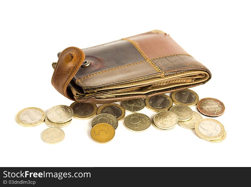 Wallet with coins