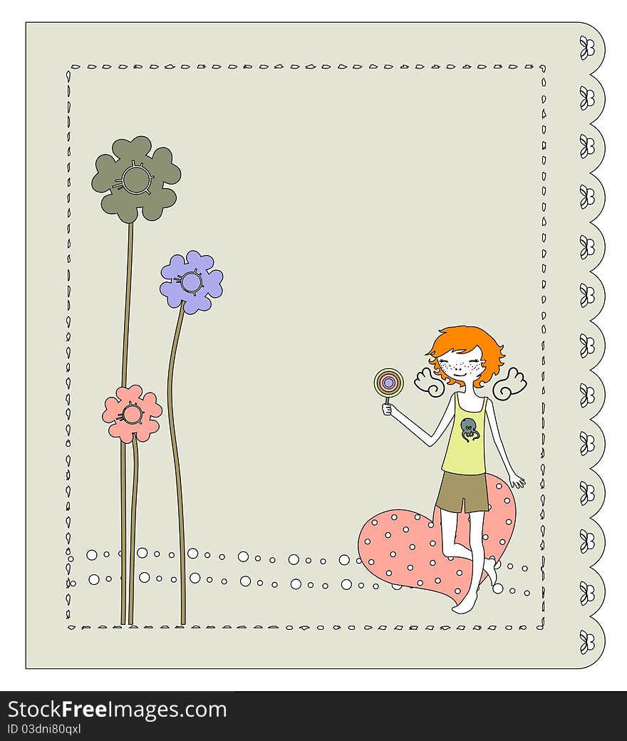 Vector Illustration of retro design greeting card