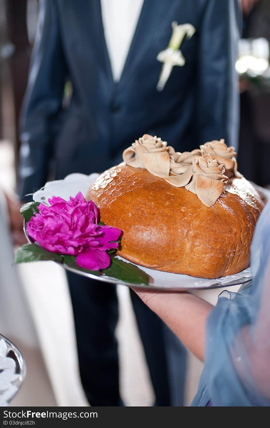 Wedding bread and flowers