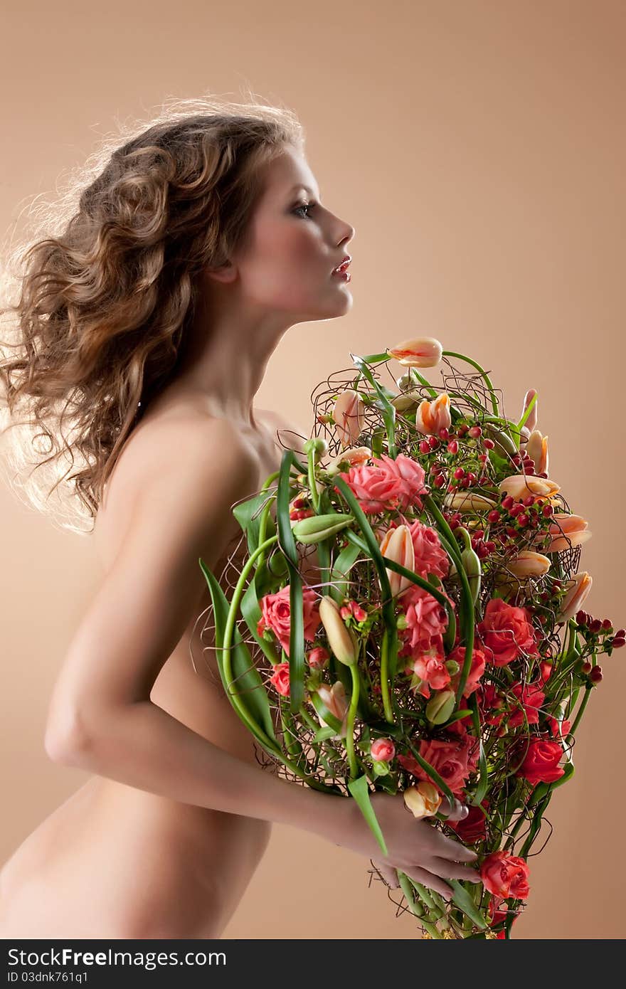 Young Woman With Flowers