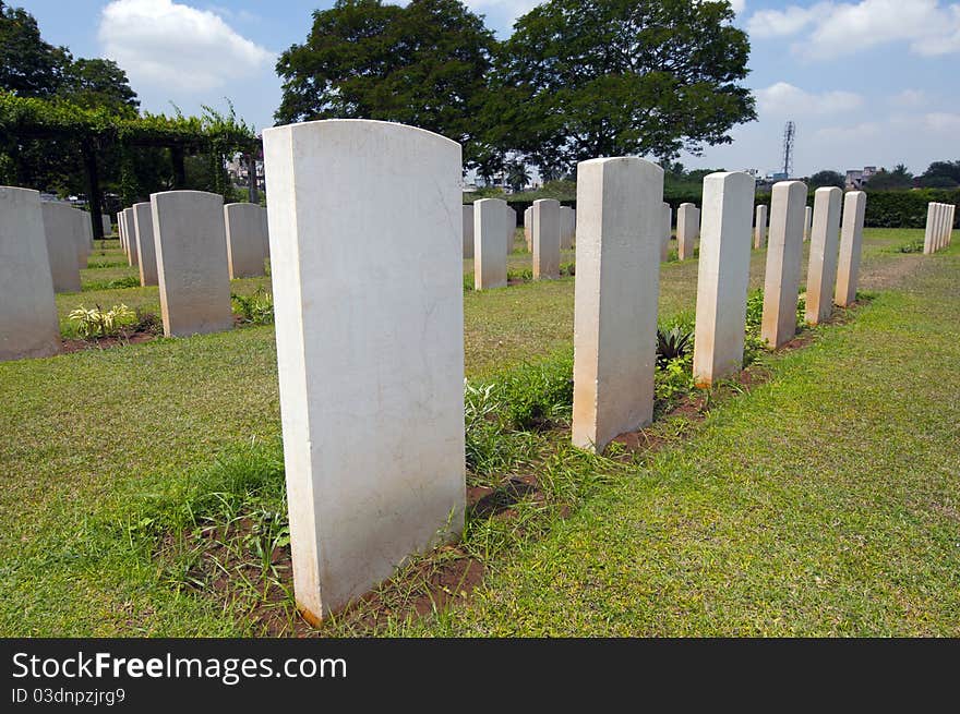 Graves of Fallen british soilders during World War II in Chennai India. Graves of Fallen british soilders during World War II in Chennai India