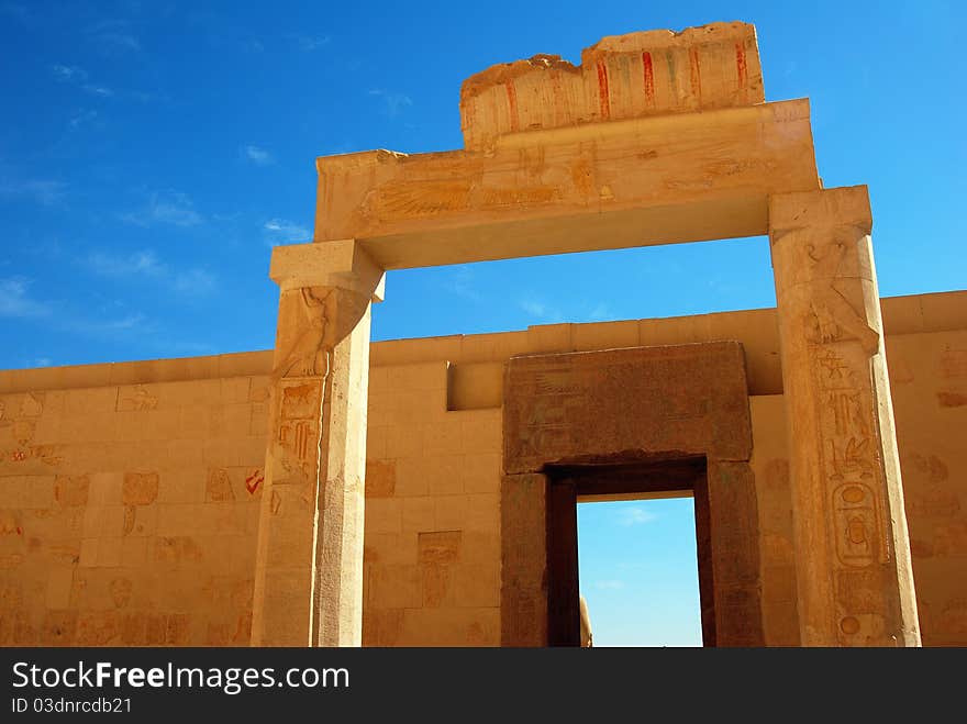 An ancient temple with painting on it. An ancient temple with painting on it.