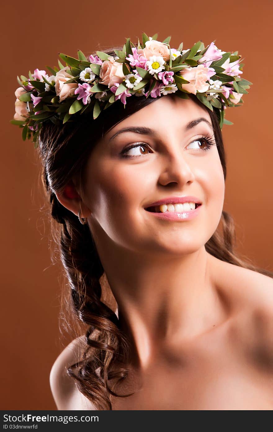 Young woman in a wedding dress. Young woman in a wedding dress