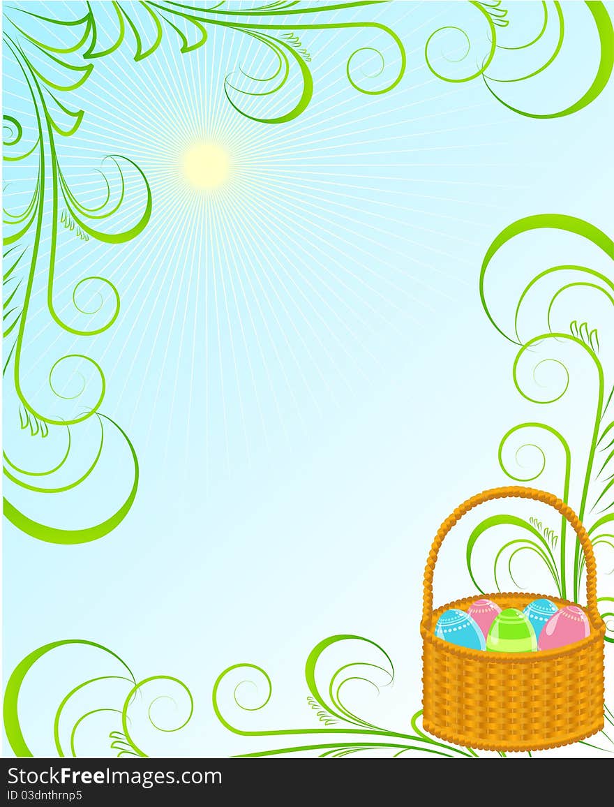 The vector illustration contains the image of Easter frame