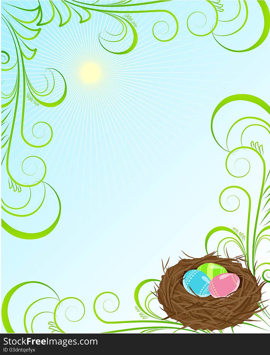 The vector illustration contains the image of Easter frame