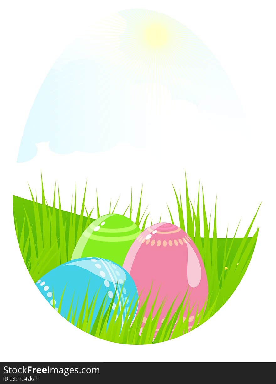 The vector illustration contains the image of spring landscape. The vector illustration contains the image of spring landscape