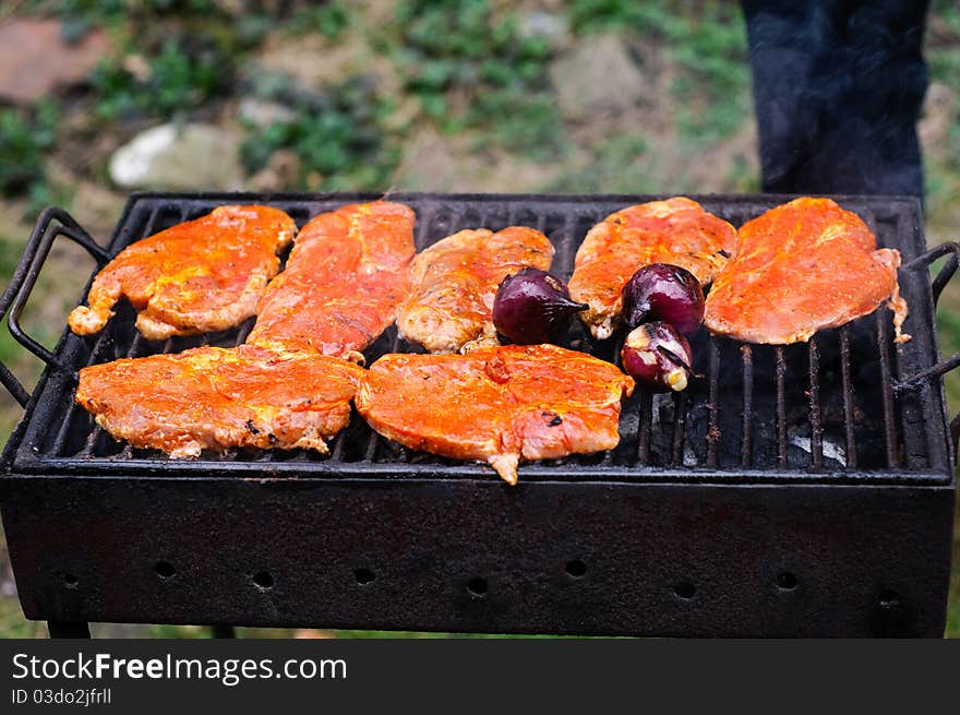 Barbecue in open air