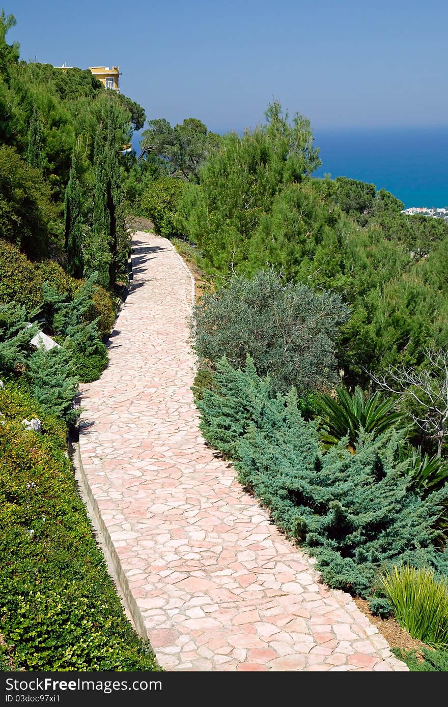 View of the beautiful Baha�i Gardens in Haifa, Israel. View of the beautiful Baha�i Gardens in Haifa, Israel.