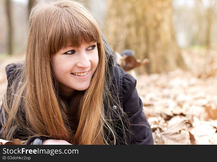 Pretty smiling girl outdoor