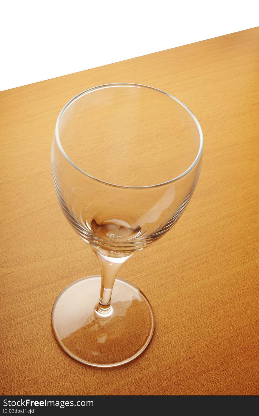 Empty Glass On The Wooden Table