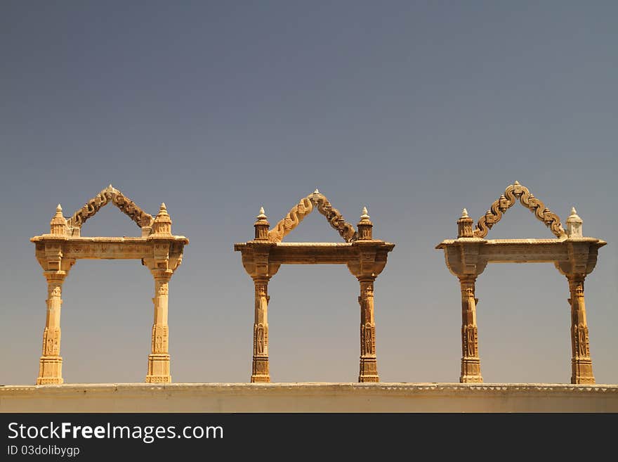 A view of a section of the city Palace in Udaipur, India. A view of a section of the city Palace in Udaipur, India