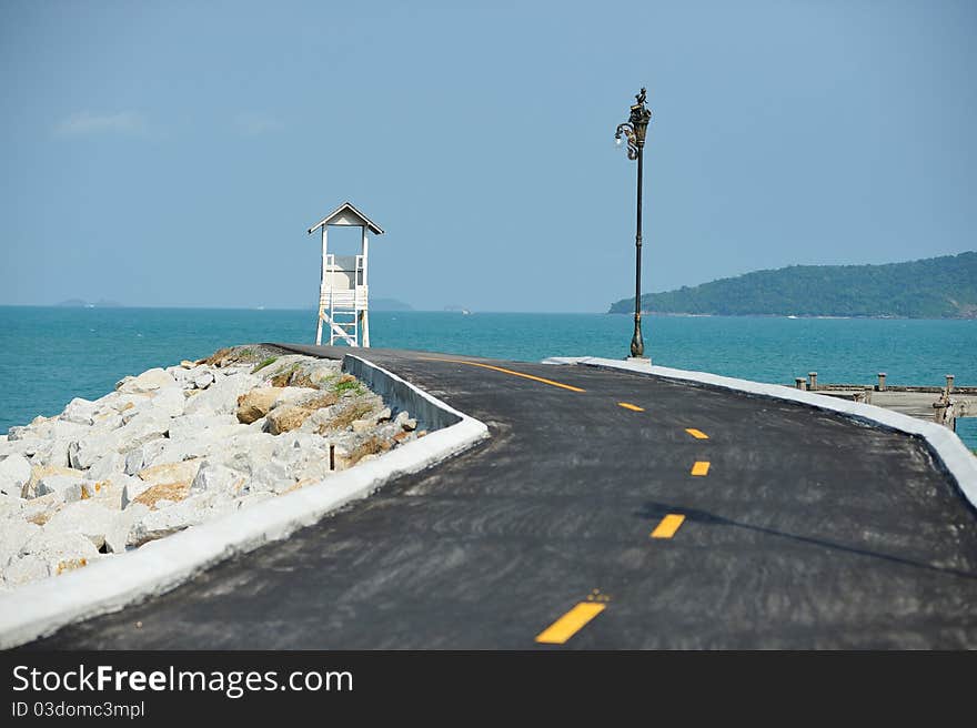 Landscape road to the sea rayong thailand