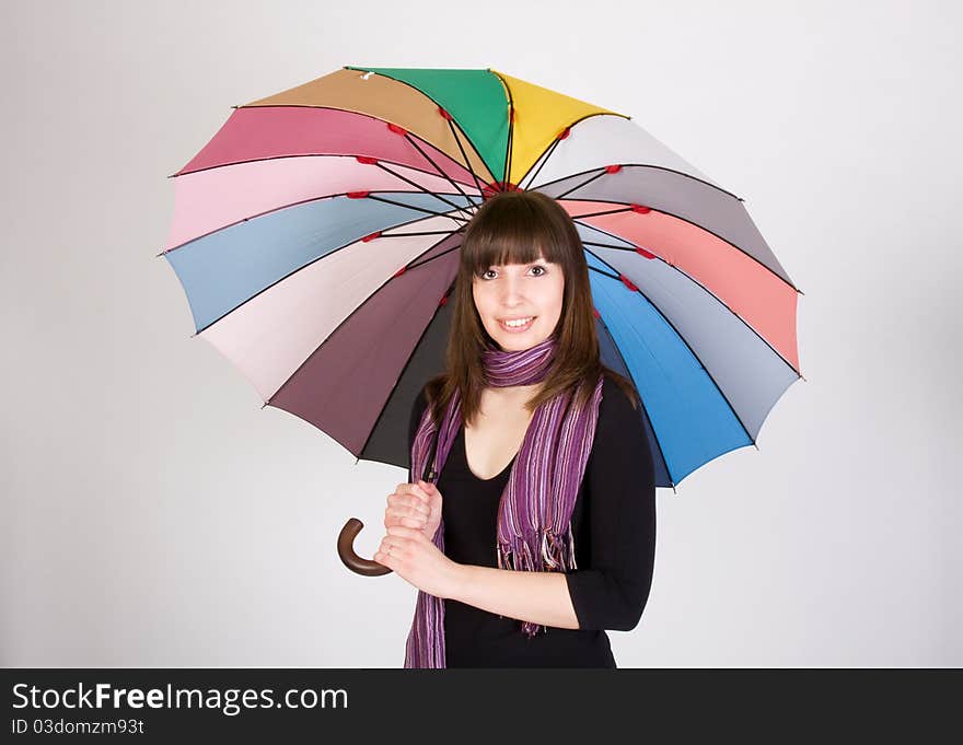 Young Woman With Umbrella