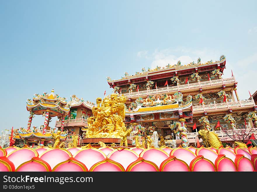 Chinese temple in Chonburi Thailand