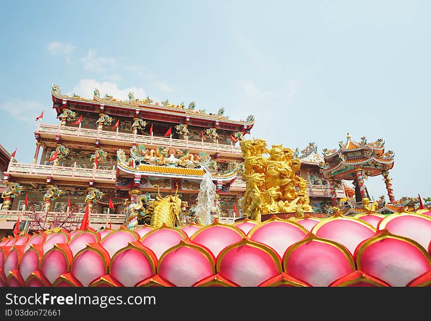 Chinese temple in Chonburi Thailand