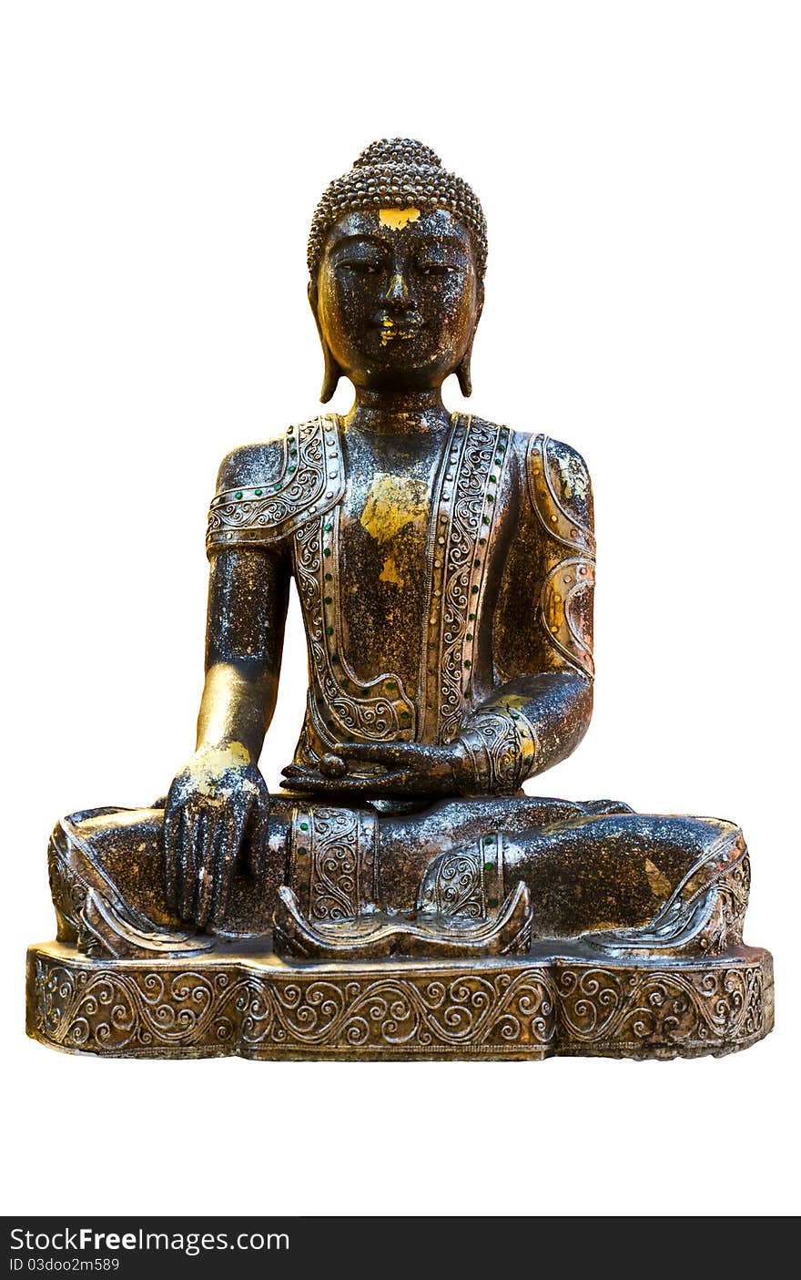 Buddha statue on white background