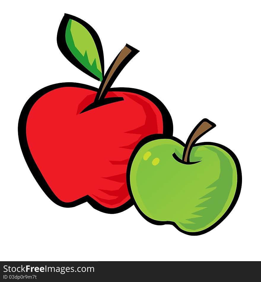 Red and green apple clipart. Red and green apple clipart