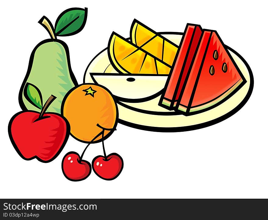 Clip art of various kind of fruit including apple, cherry, watermelon, orange, pear and etc. Clip art of various kind of fruit including apple, cherry, watermelon, orange, pear and etc.