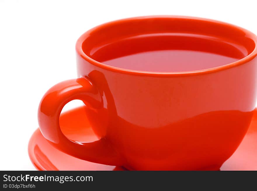 Cup of tea on a white background.