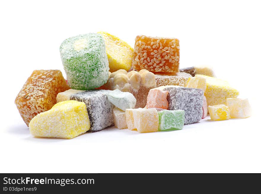 Candy on a white background