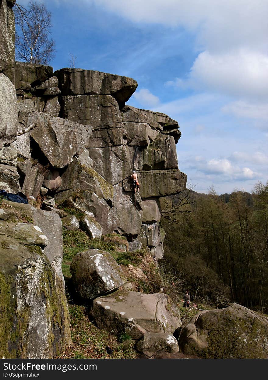 Rocky landscape with climber in view