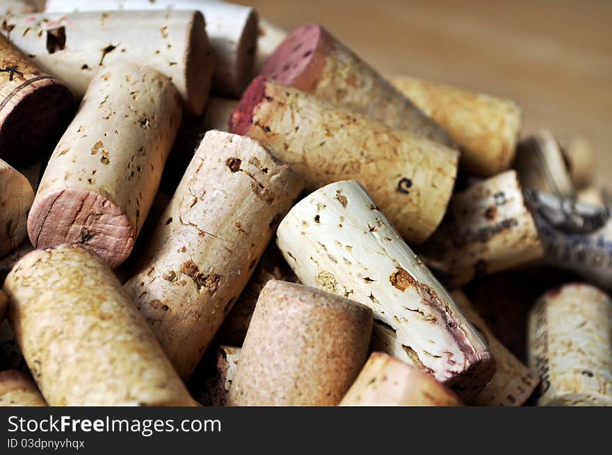 Pile of corks without brand names