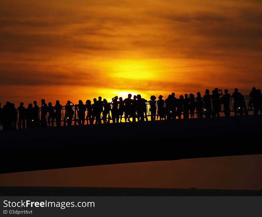 Sunset time in the bridge. Sunset time in the bridge