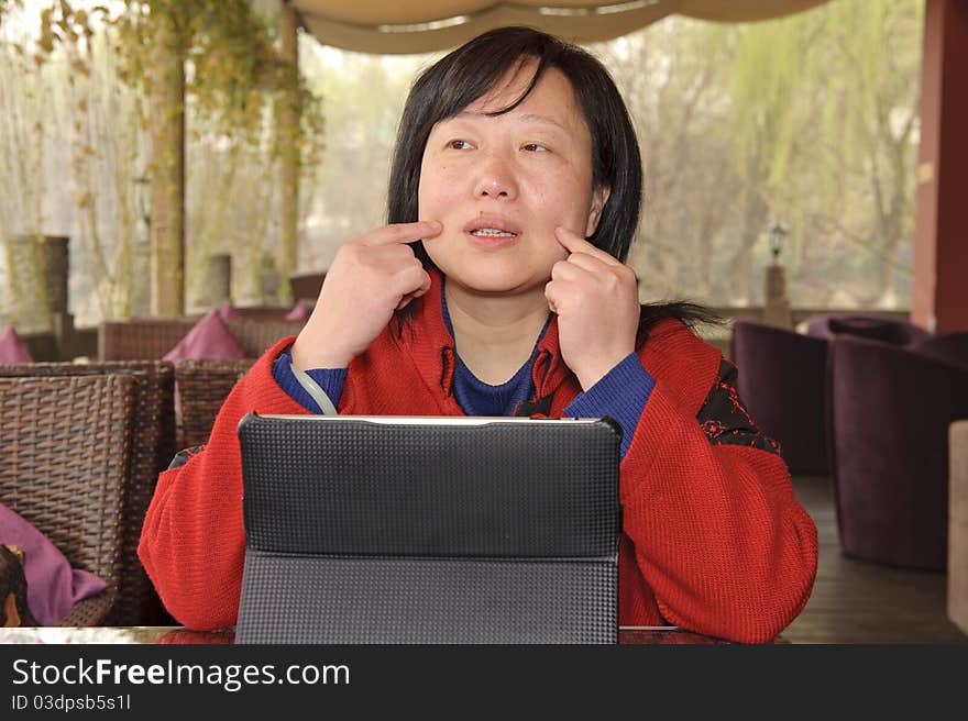 A Beautiful business woman with laptop