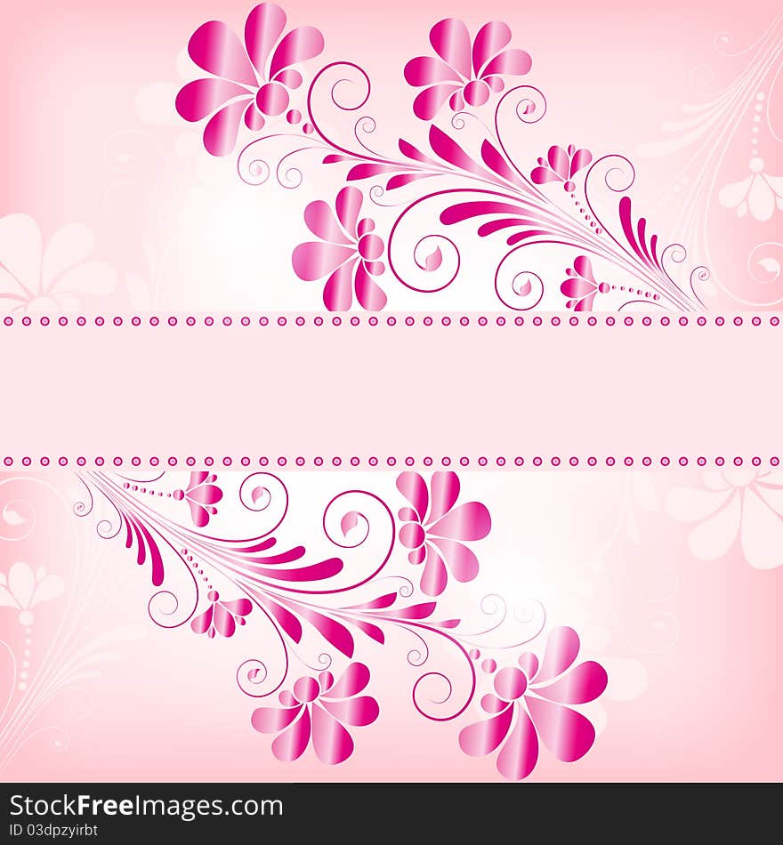 Vintage floral  background with decorative flowers for design