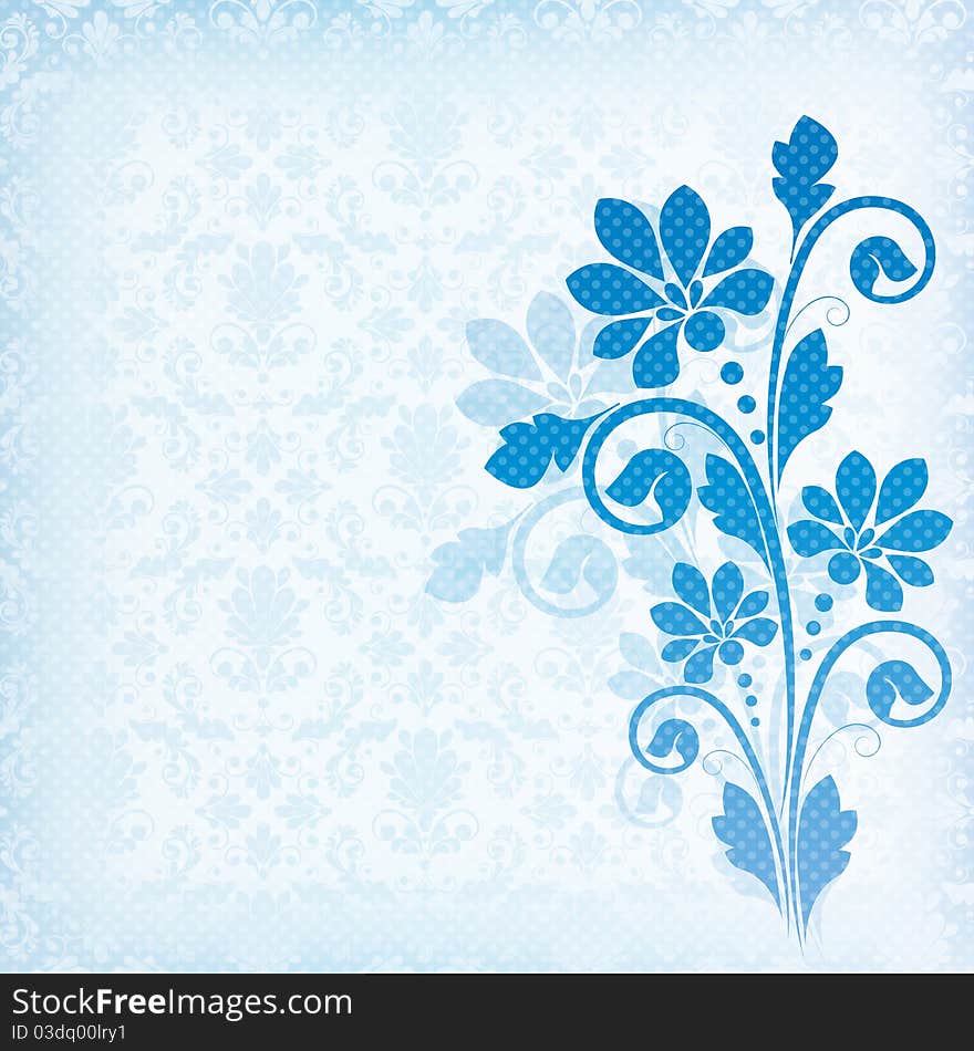 Vintage floral  background with decorative flowers for design