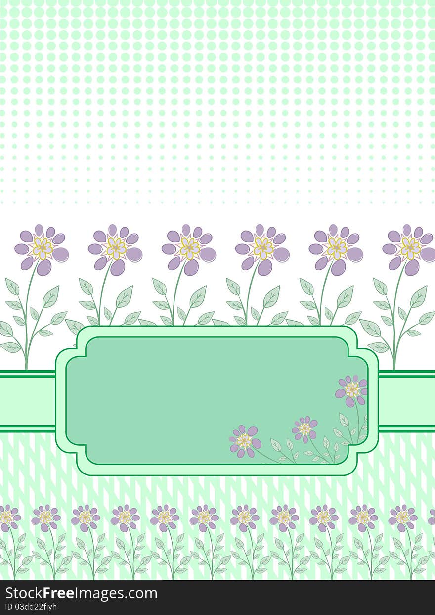 Green Banner With A Floral Frame