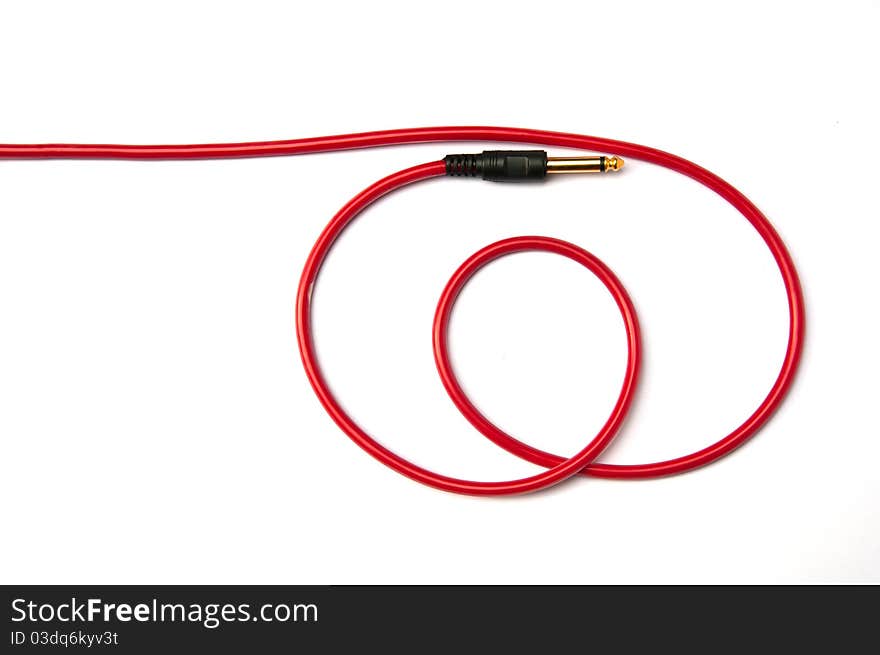 Red cable media jack for electric sound