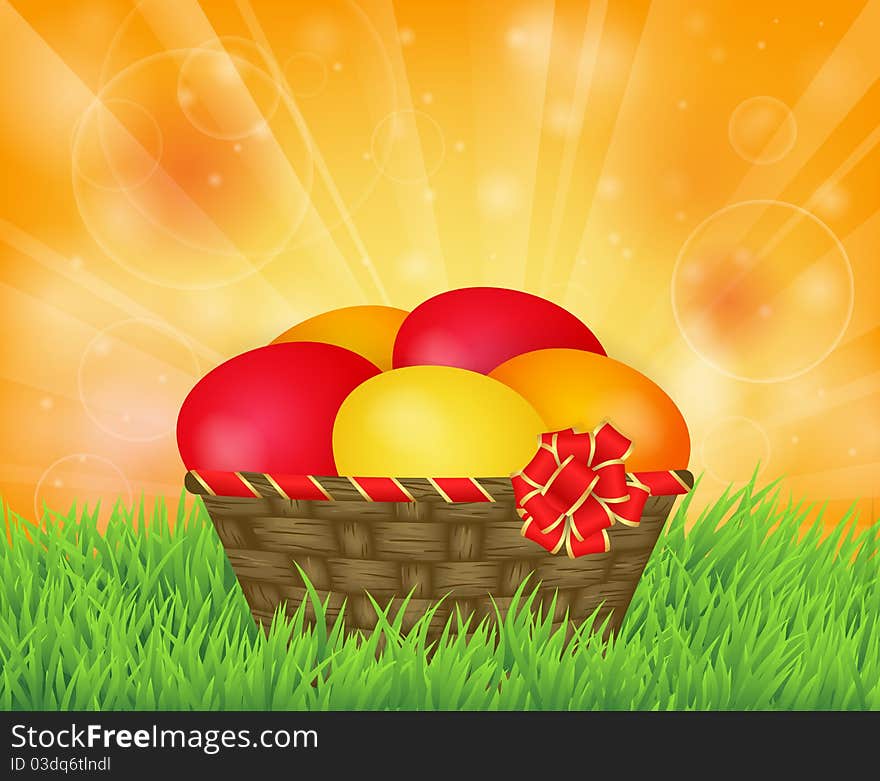 Basket With Easter Eggs