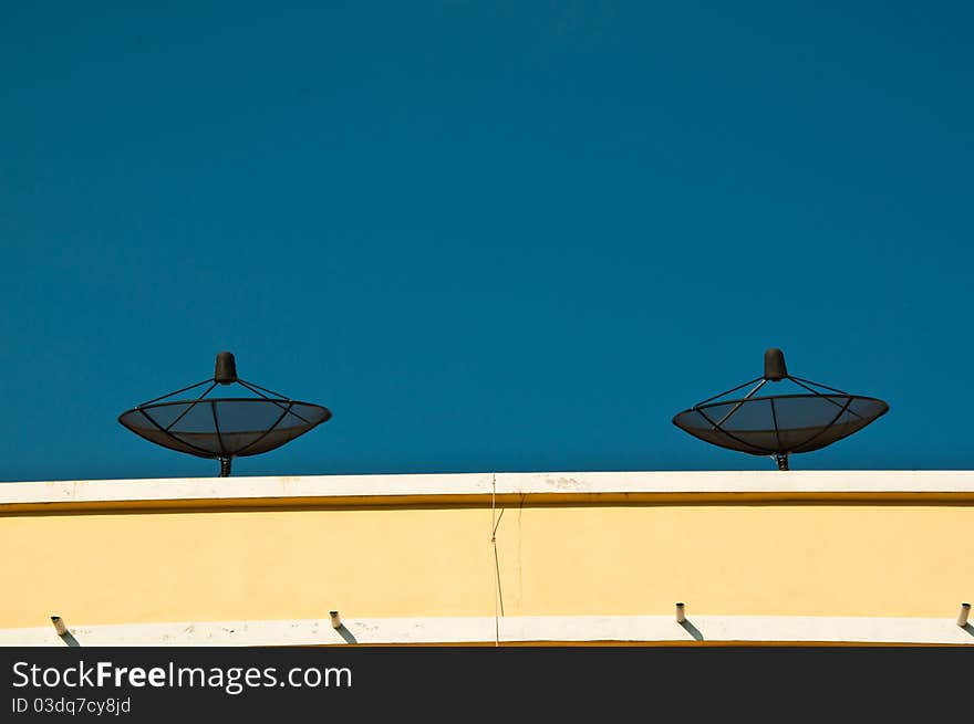 Satellite dish on roof