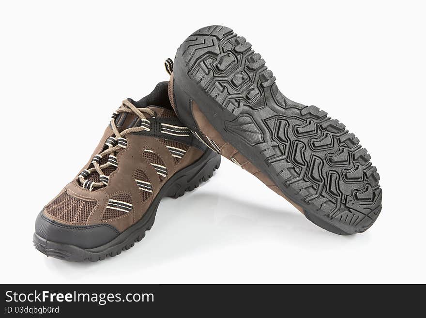 Brown trekking shoes