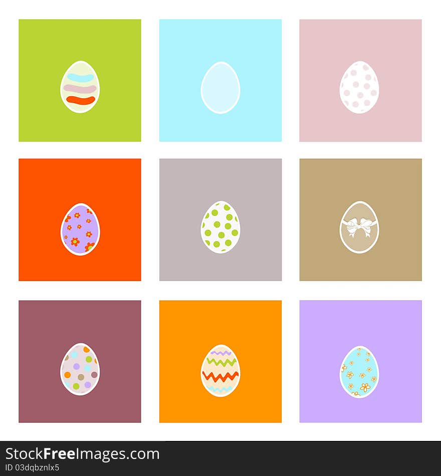 Collection of colorful Easter eggs. Collection of colorful Easter eggs