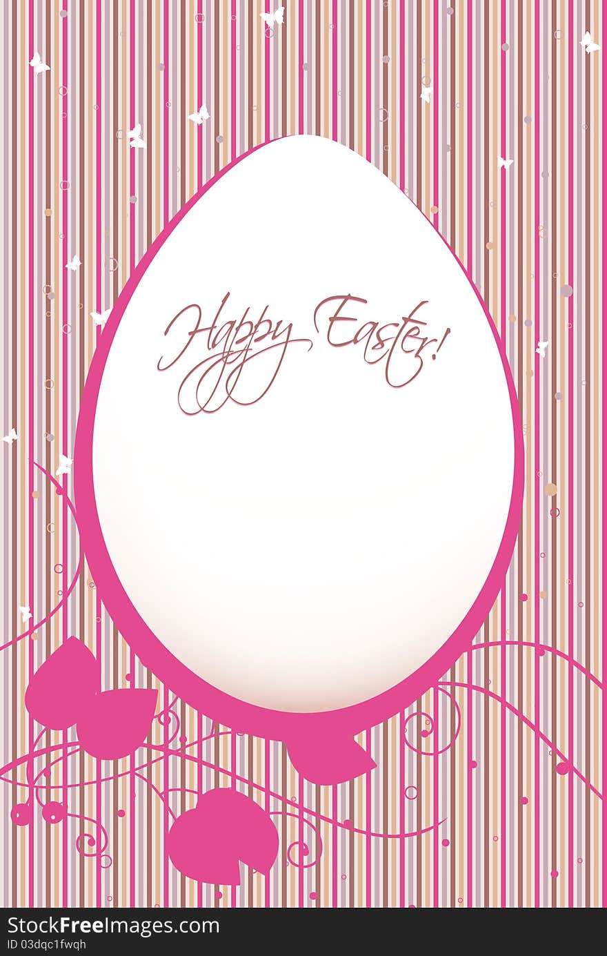 Easter eggs card with flower and butterfly. Easter eggs card with flower and butterfly