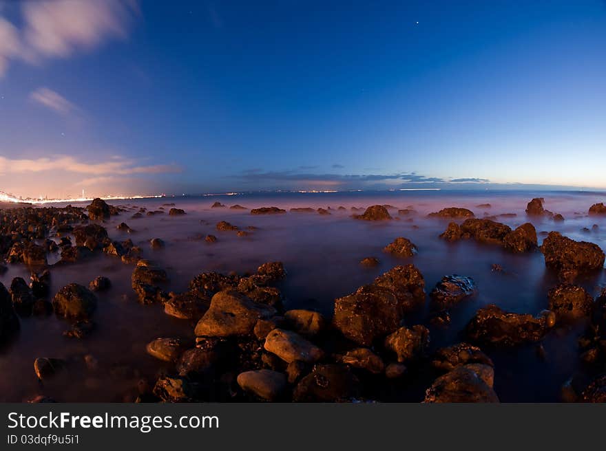 Beach shot by night - long exposure