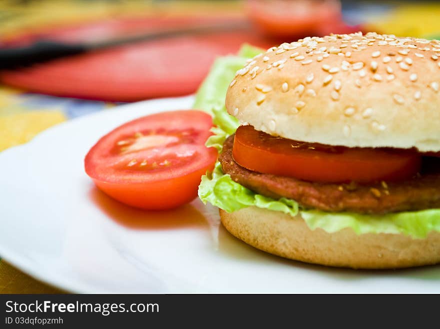 Healthy homemade hamurger