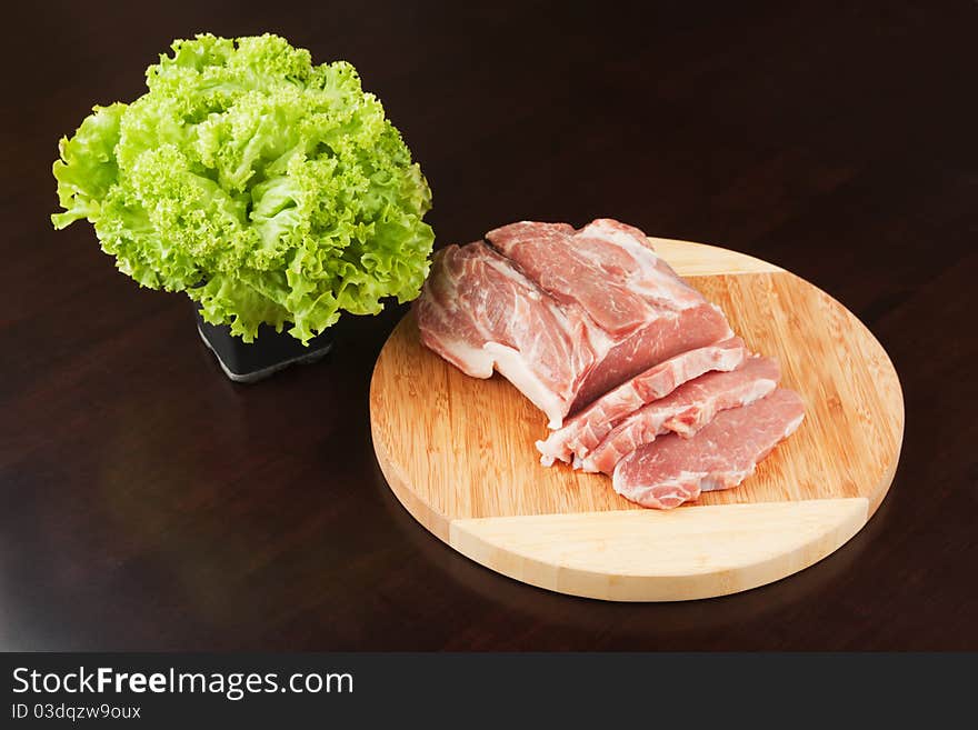 Meat and lettuce