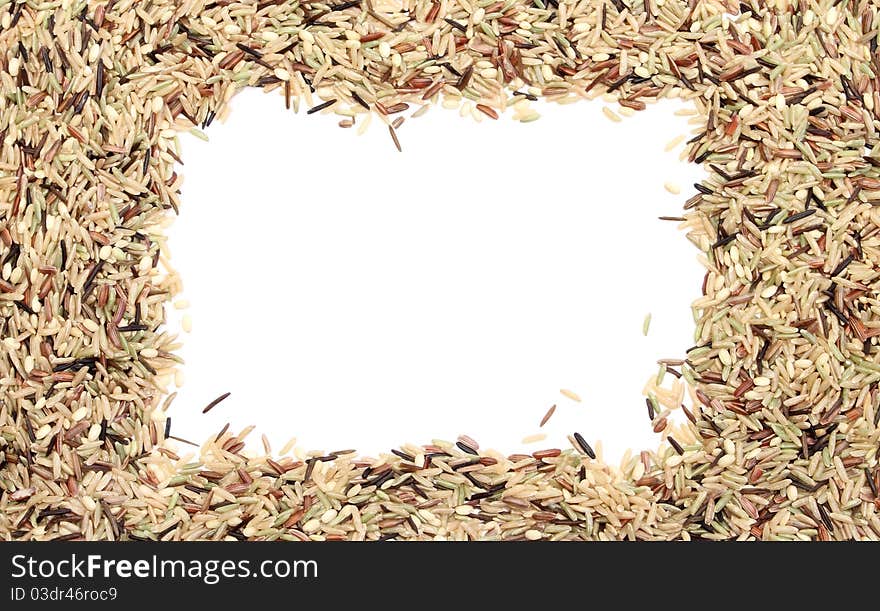 Wild rice frame  with white space in the center