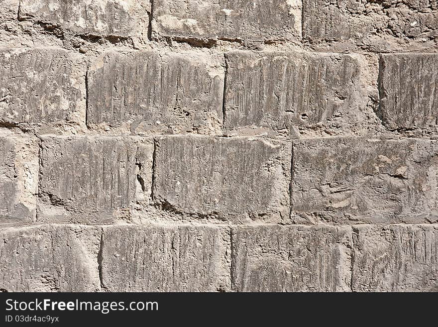 Close up of ancient stone wall