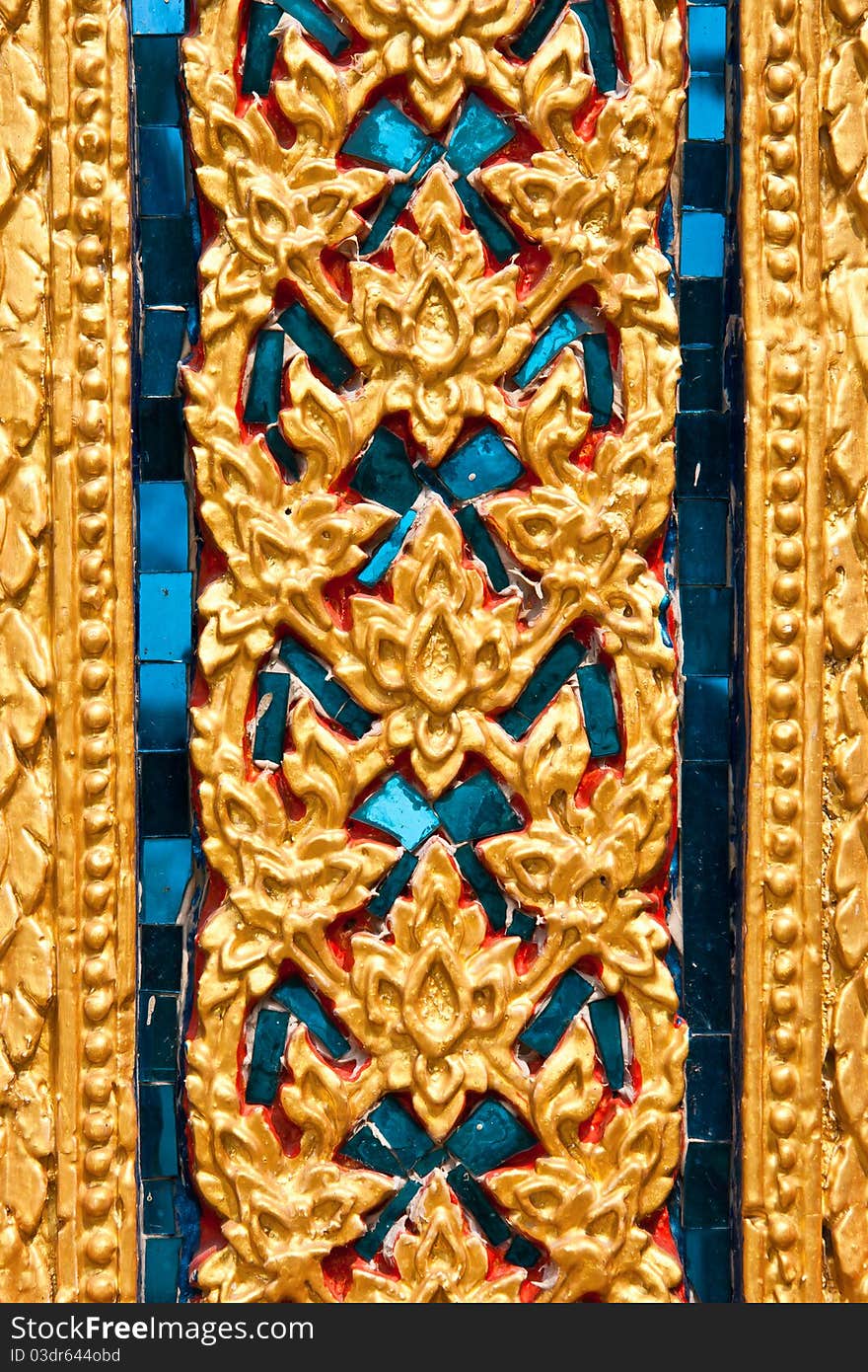 Beautiful wall pattern, the traditional Thai churches. Beautiful wall pattern, the traditional Thai churches.